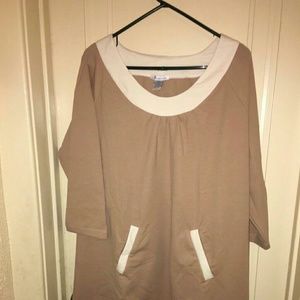 Colorblock dress with pockets 1X